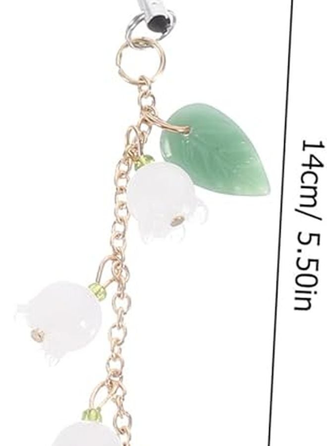 Balacoo Flower Shaped Jade Phone Lanyard Pendant Charm Lightweight Easy Install Accessory - Image 2
